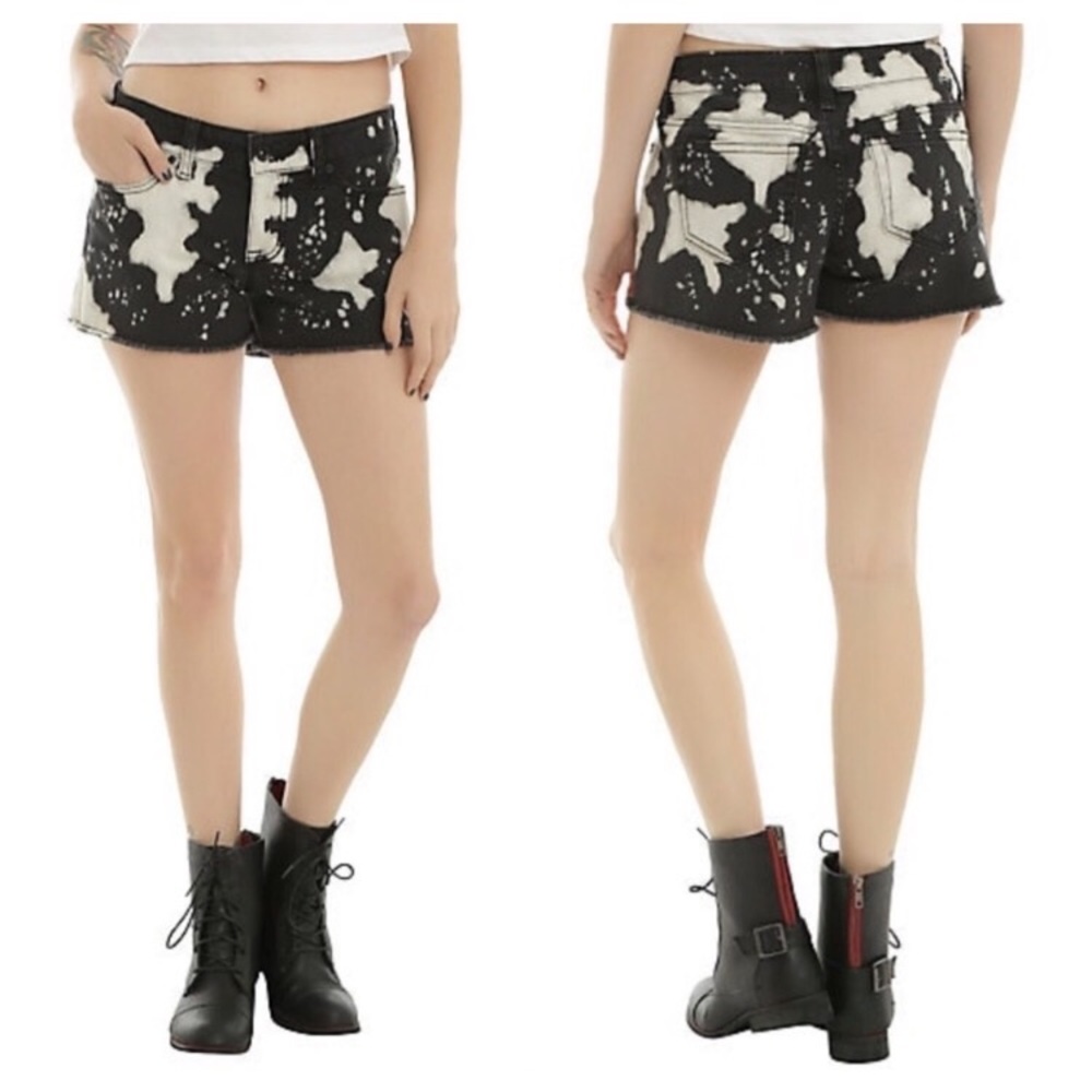 Black & white bleach splatter cutoffs